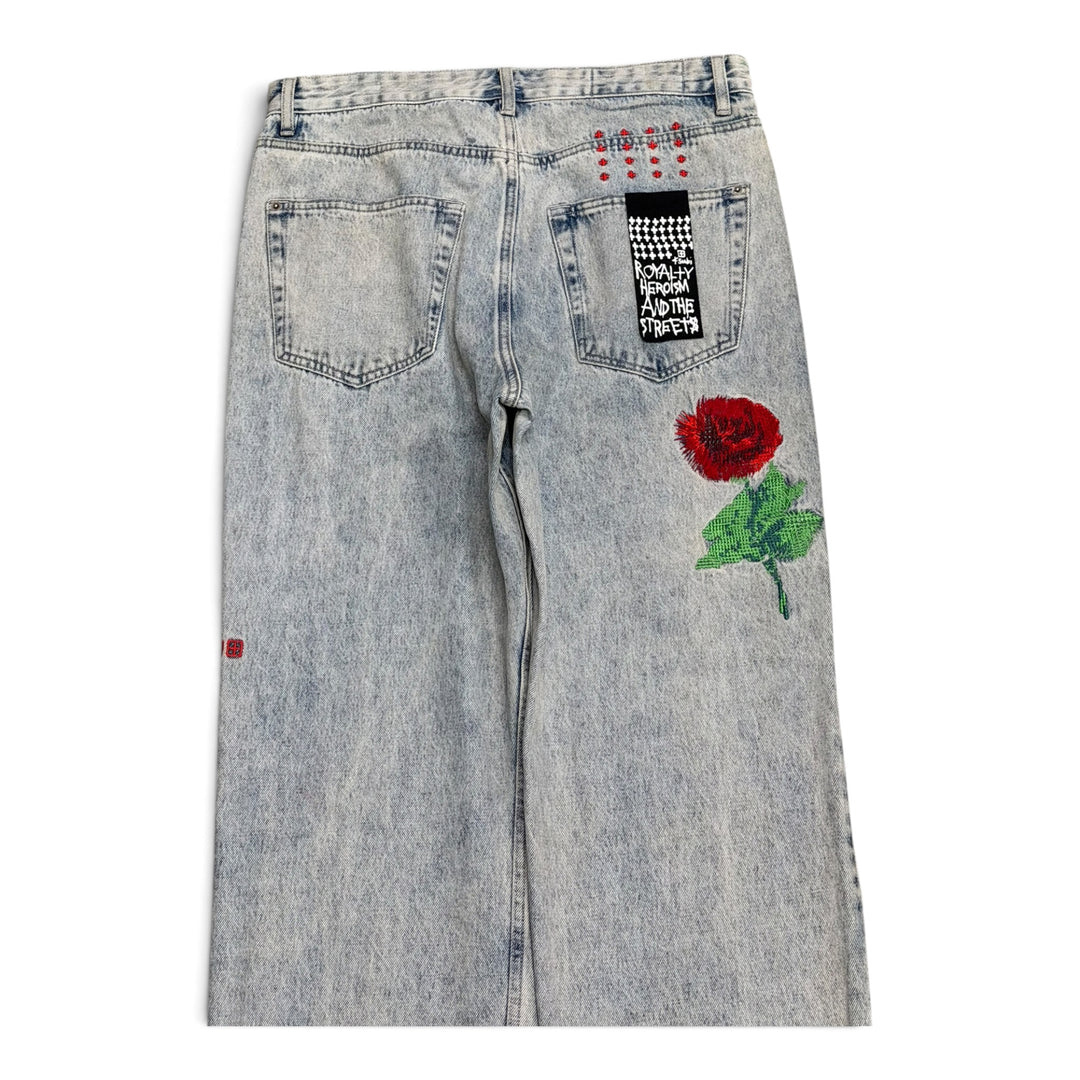 Ksubi Embroidered Baggy Jean Light Blue (34)
