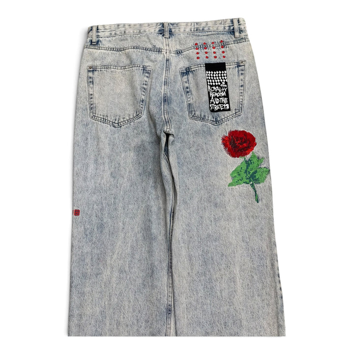 Ksubi Embroidered Baggy Jean Light Blue (34)