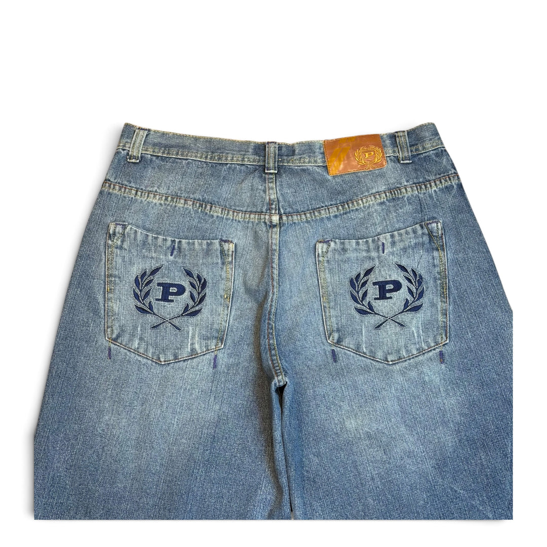 Vintage Phat Farm Light Blue Washed Baggy Denim Shorts (36)