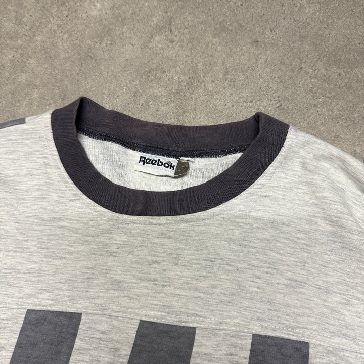 Vintage Reebok Graphic Print Navy & Grey Sweatshirt (XL)