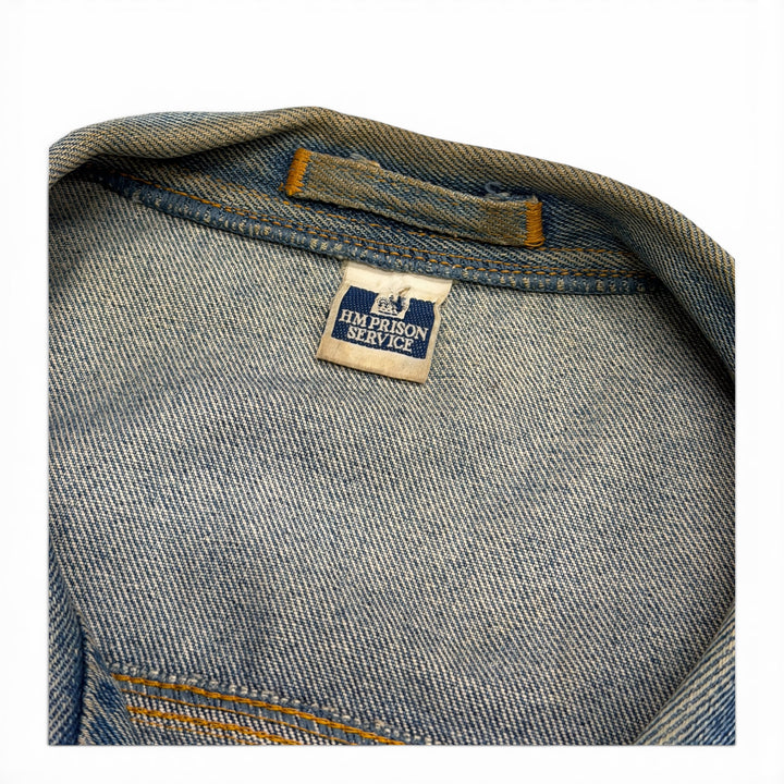 Vintage HM Prison Service Distressed Blue Denim Jacket (M)