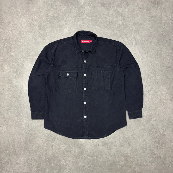 Supreme Navy Corduroy Overshirt Jacket (M)