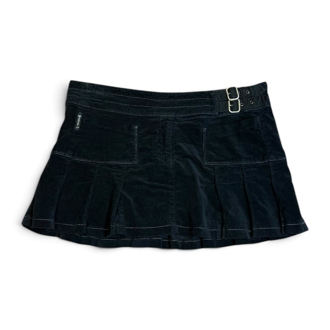 Vintage Armani Jeans Black Velvet Mini Skirt (40)