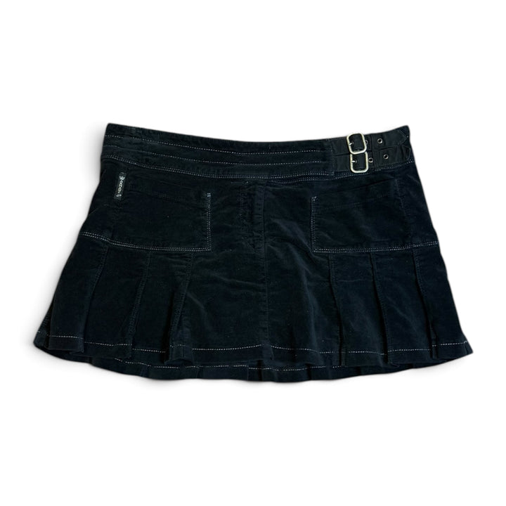 Vintage Armani Jeans Black Velvet Mini Skirt (40)