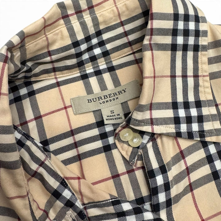 Burberry Checkered Long Sleeve Women Shirt Beige (S)
