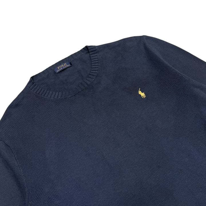 Vintage Polo Ralph Lauren Navy Knitted Jumper (L)