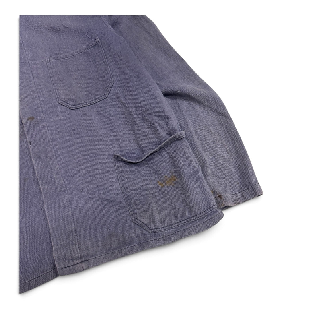 Vintage Distressed Faded Blue French Chore Jacket (M)