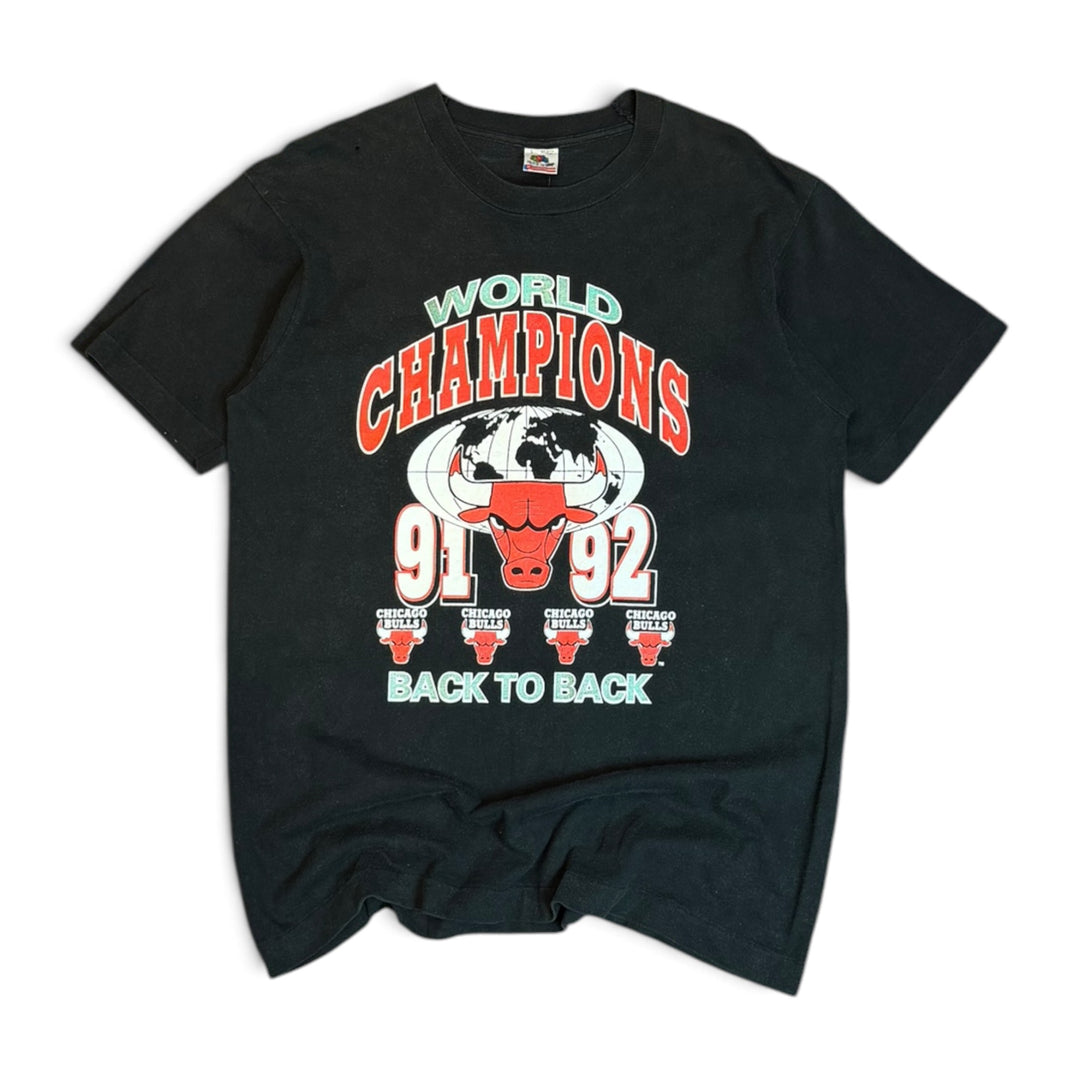 90's Vintage Chicago Bulls Black Graphic T-Shirt (L)