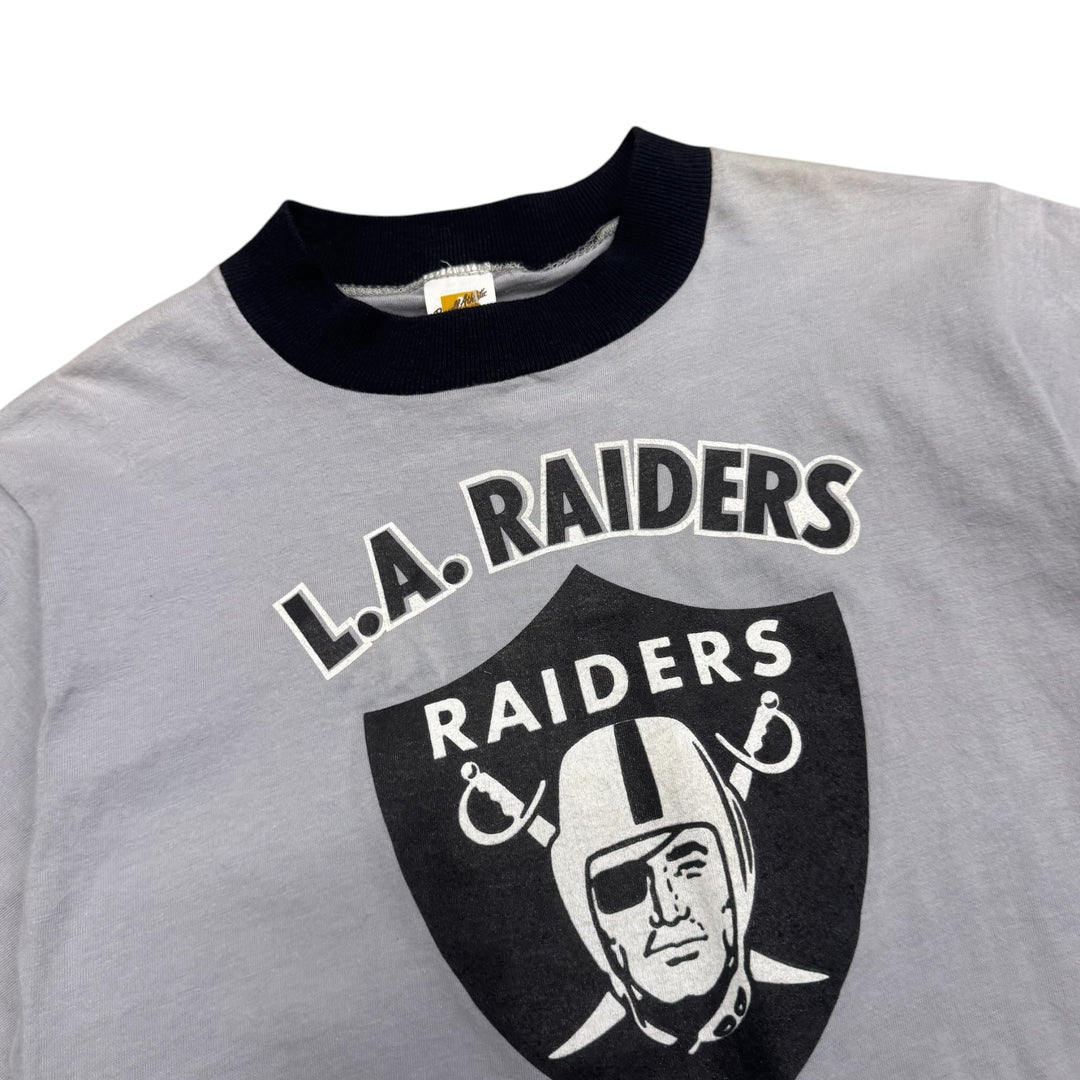 1980's Vintage L.A. Raiders Grey Ringer T-Shirt (M)