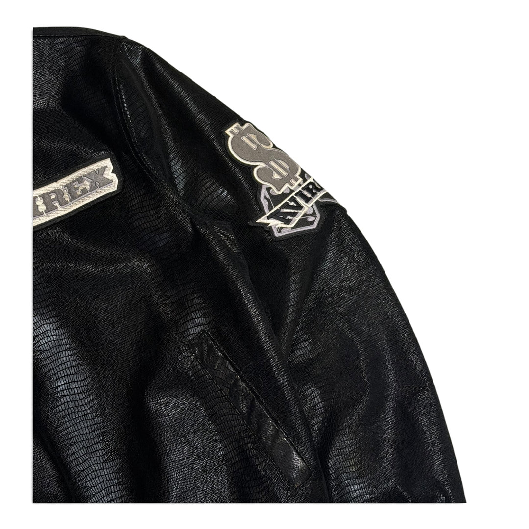 Vintage Avirex Snake Skean Varsity Jacket Black (L)