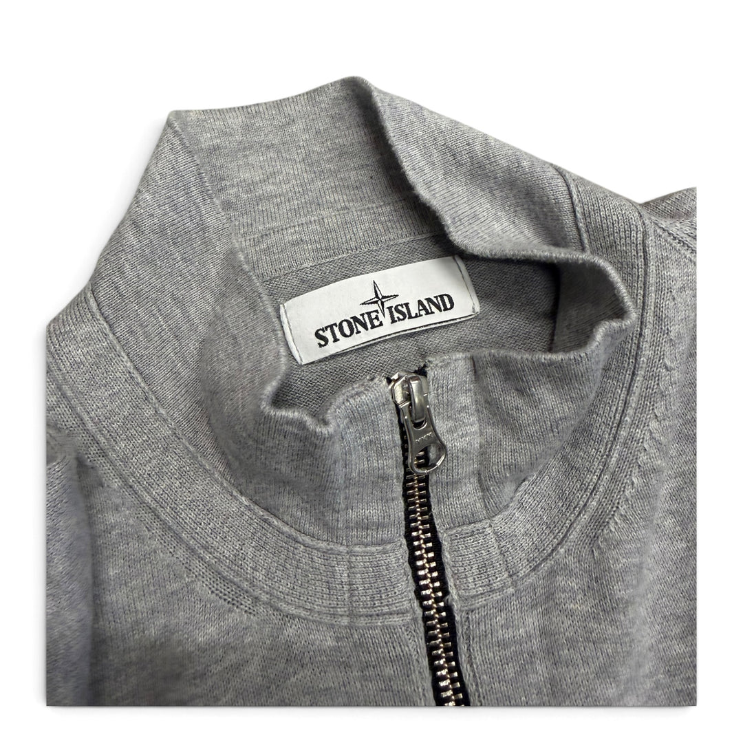 Stone Island Knitted Full Zip Up Jumper Grey (L)