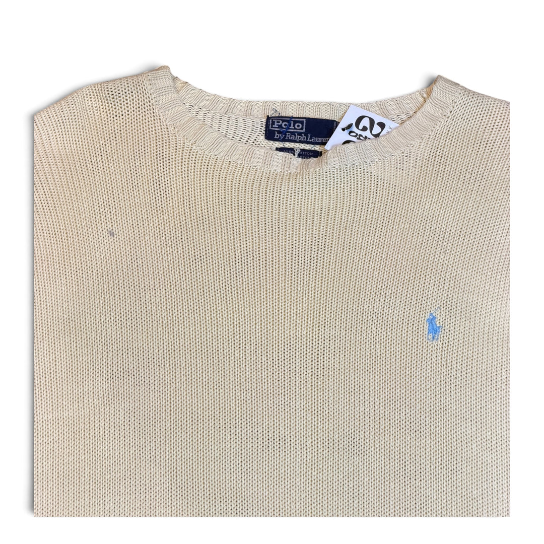 Vintage Polo Ralph Lauren Pastel Yellow Knitted Jumper (M)
