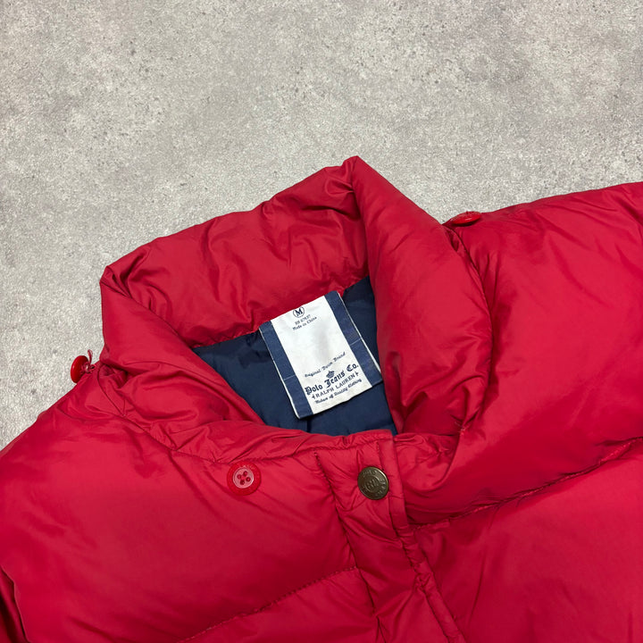 Vintage Polo Jeans Ralph Lauren Red Puffer Jacket (M)