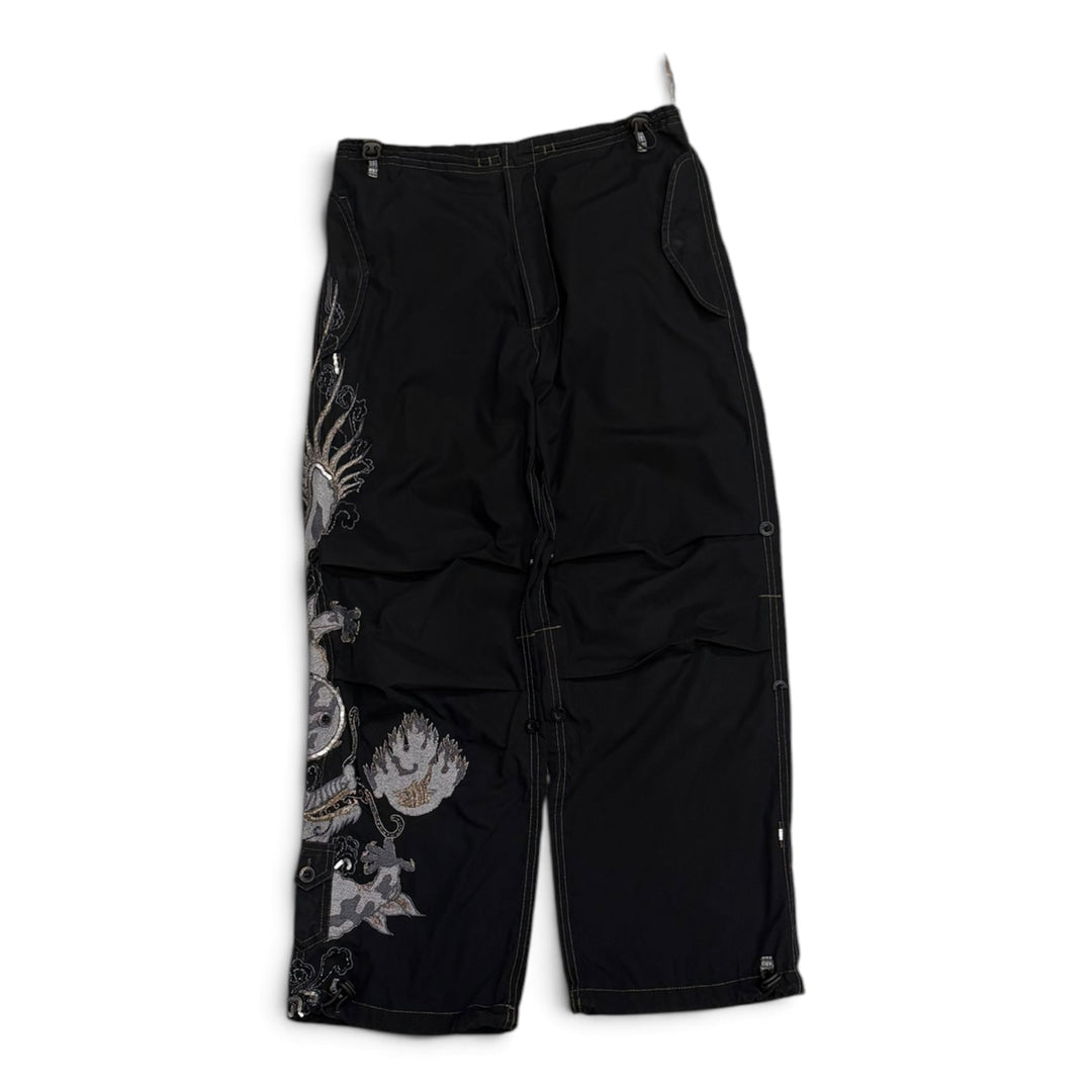 Maharishi Black Embroidered Dragon Snow Pants (M)
