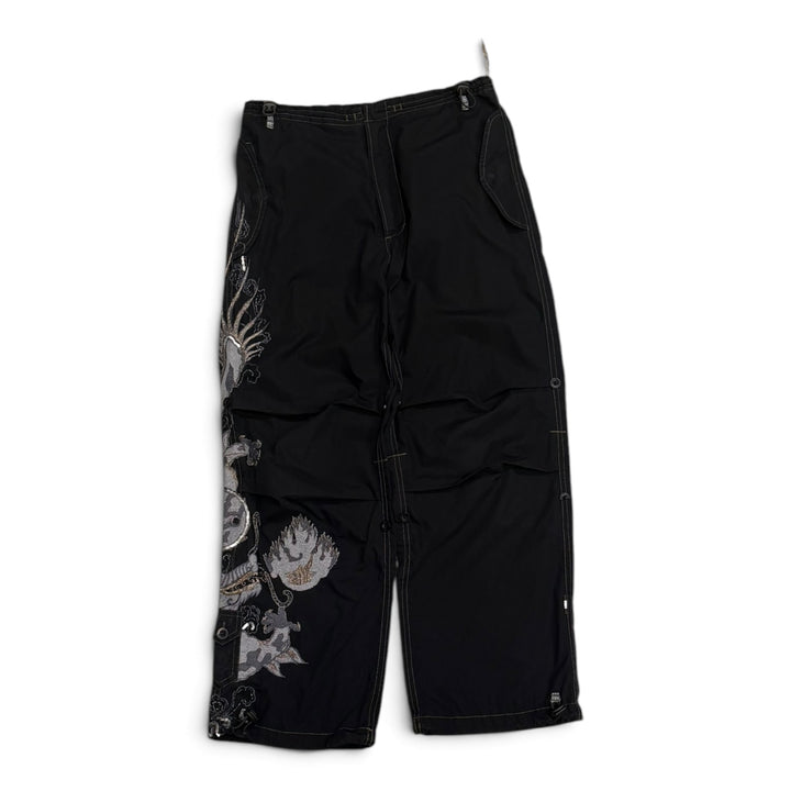 Maharishi Black Embroidered Dragon Snow Pants (M)