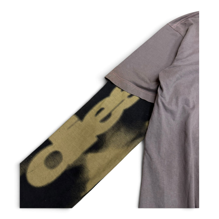 Diesel Top Layered Effect Print Long Sleeve Top Grey (M)