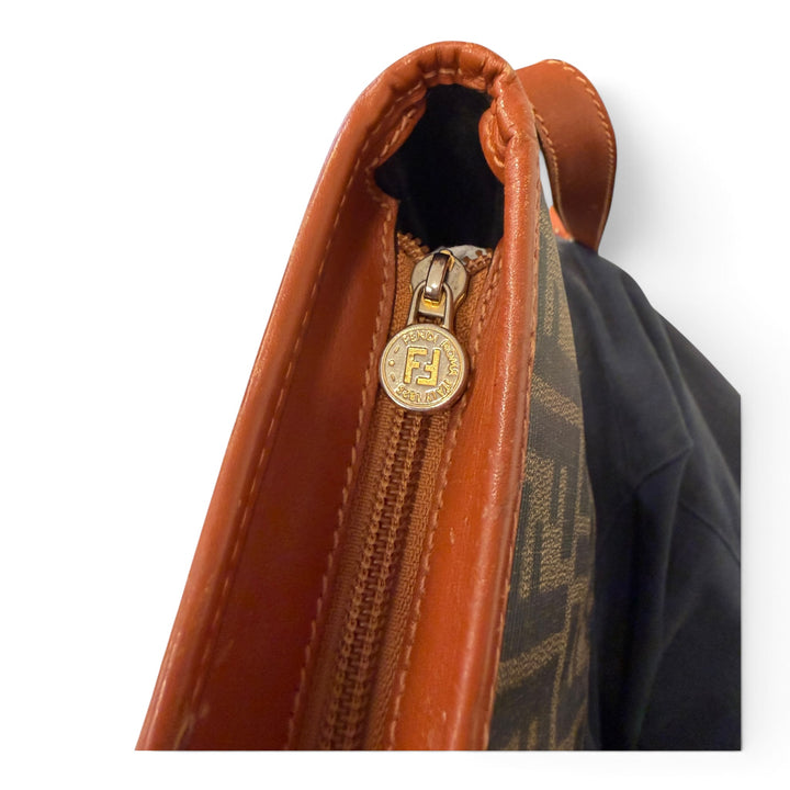 Vintage Fendi Monogram Cross Bag Brown