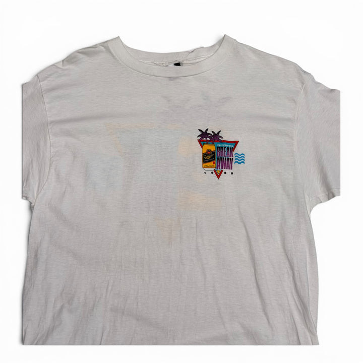 90's Vintage Miller Beer White Graphic T-Shirt (L)