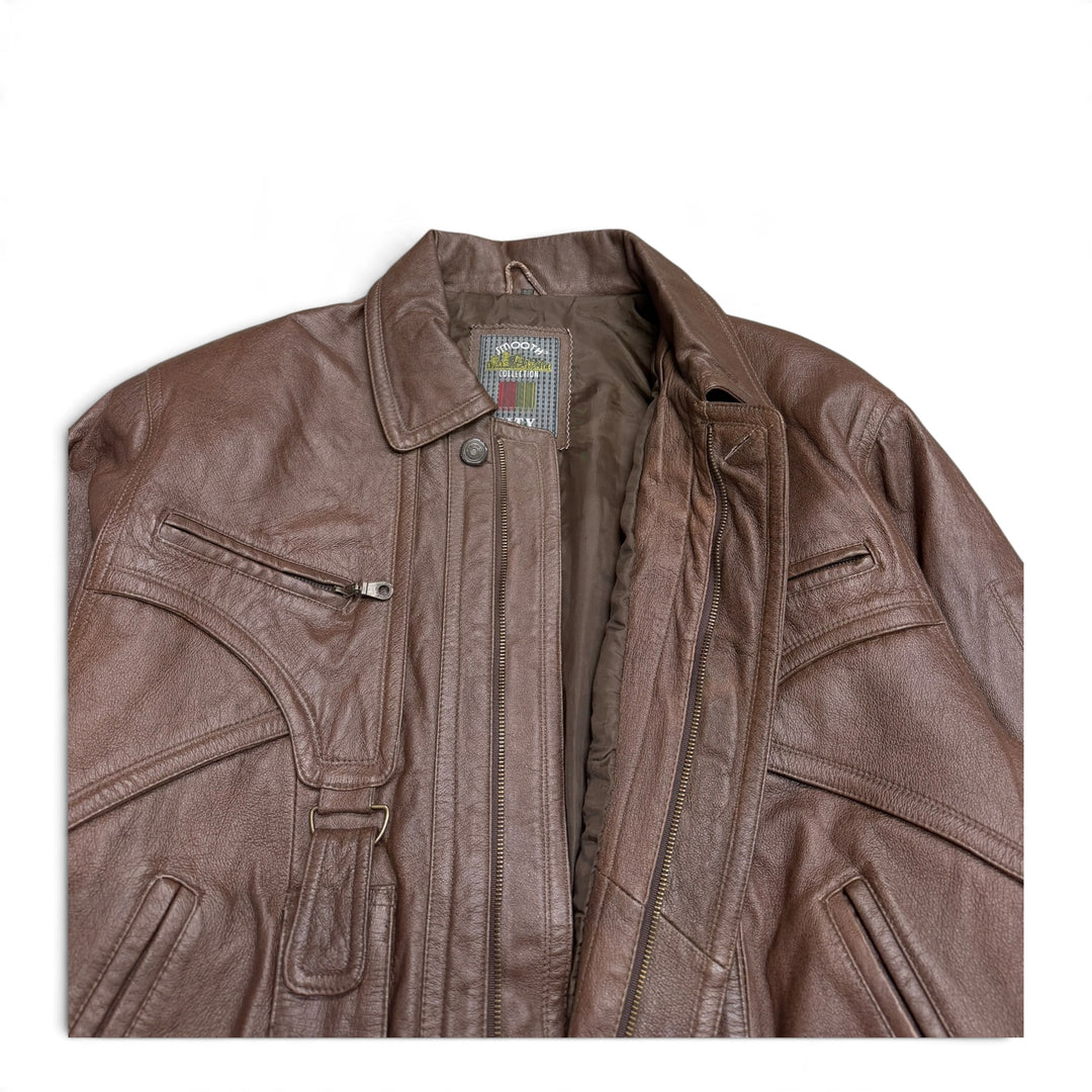 Vintage Dark Brown Flight Leather Jacket (L)