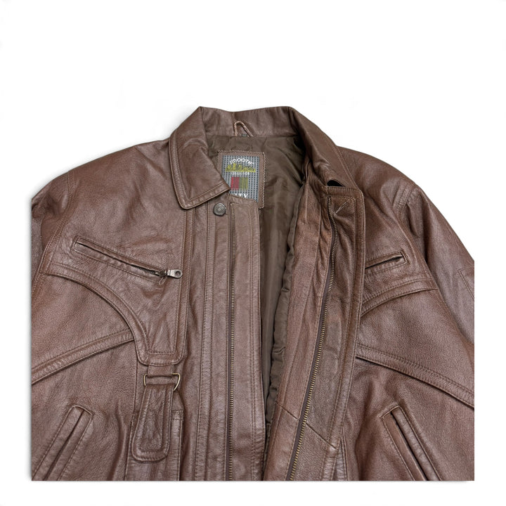 Vintage Dark Brown Flight Leather Jacket (L)