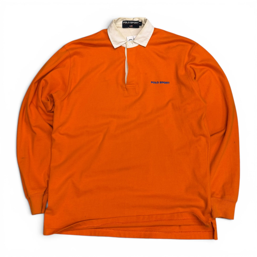 Vintage Polo Ralph Lauren Big Logo Long Sleeve Top Orange (M)