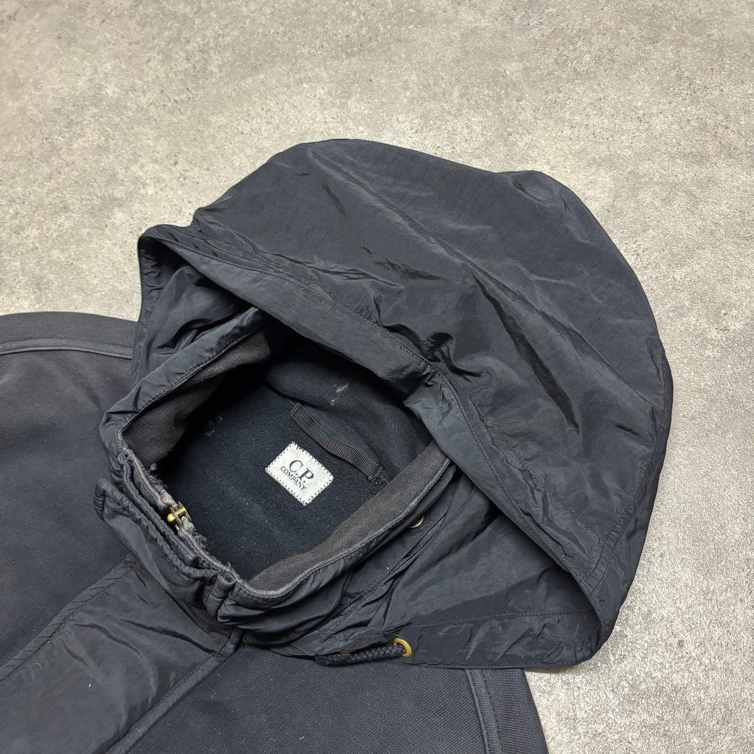 CP Company Black Heavy Cotton Full Zip Hoodie (XL)