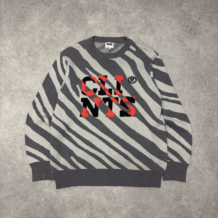 Clints Heavy Knit Grey Jumper (L)