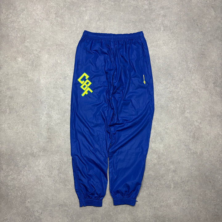 90's Vintage Umbro Brazil National Team Blue Tracksuit Bottoms (XL)