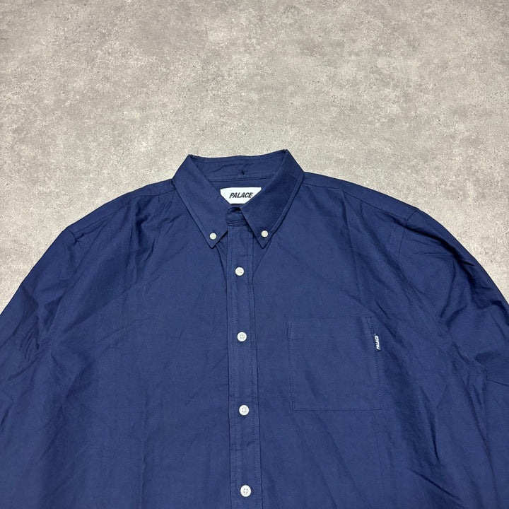 Palace Navy Button Up Long Sleeve Shirt (XL)