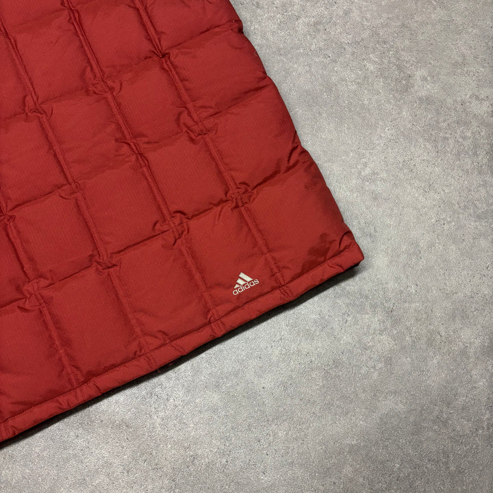 Vintage Adidas Orange Puffer Gilet (M)