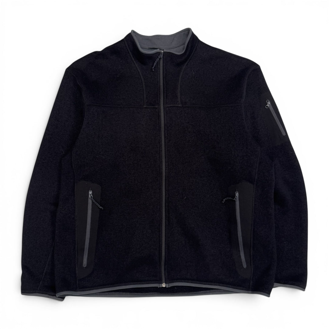 Vintage Arc'teryx Fleece Zip Up Lightweight Jacket Black (XL)