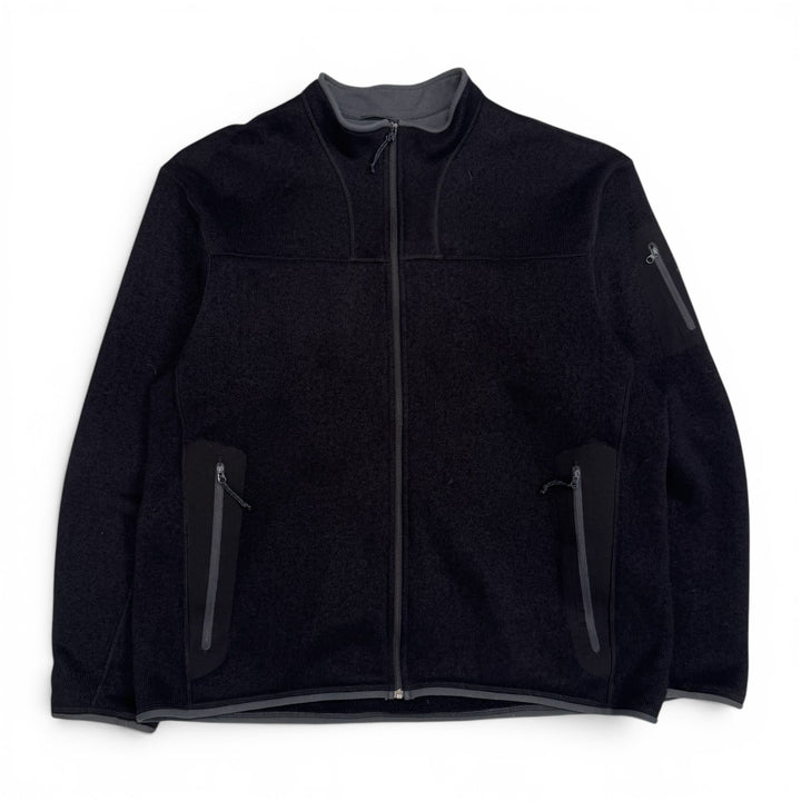 Vintage Arc'teryx Fleece Zip Up Lightweight Jacket Black (XL)