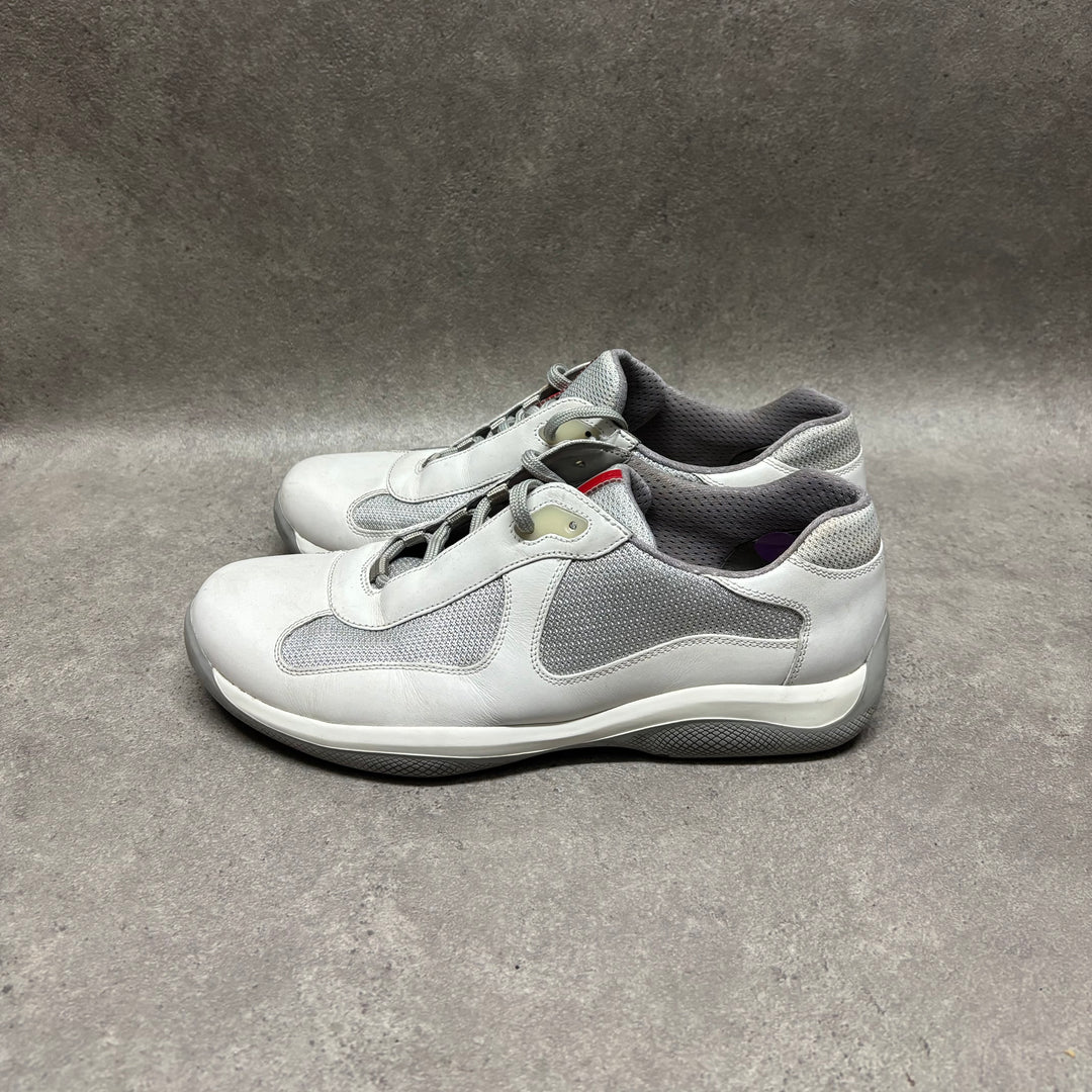 Prada Americas Cup Original White Leather Trainers (UK8.5)