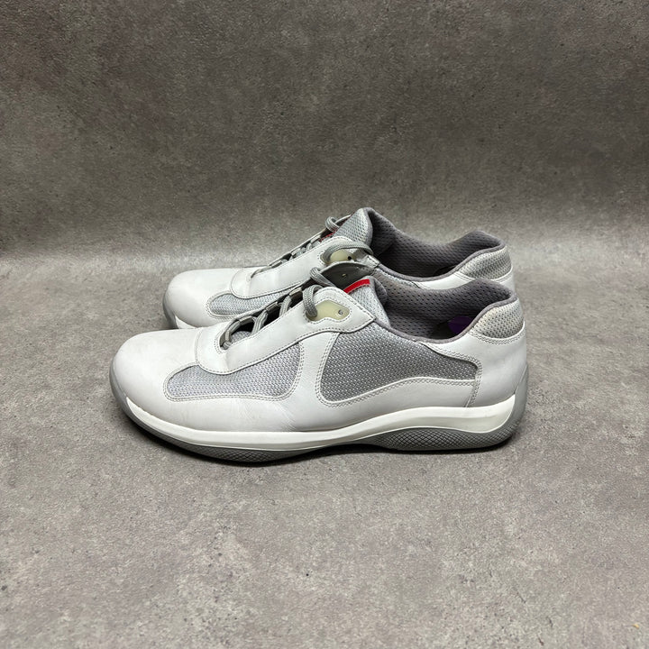 Prada Americas Cup Original White Leather Trainers (UK8.5)