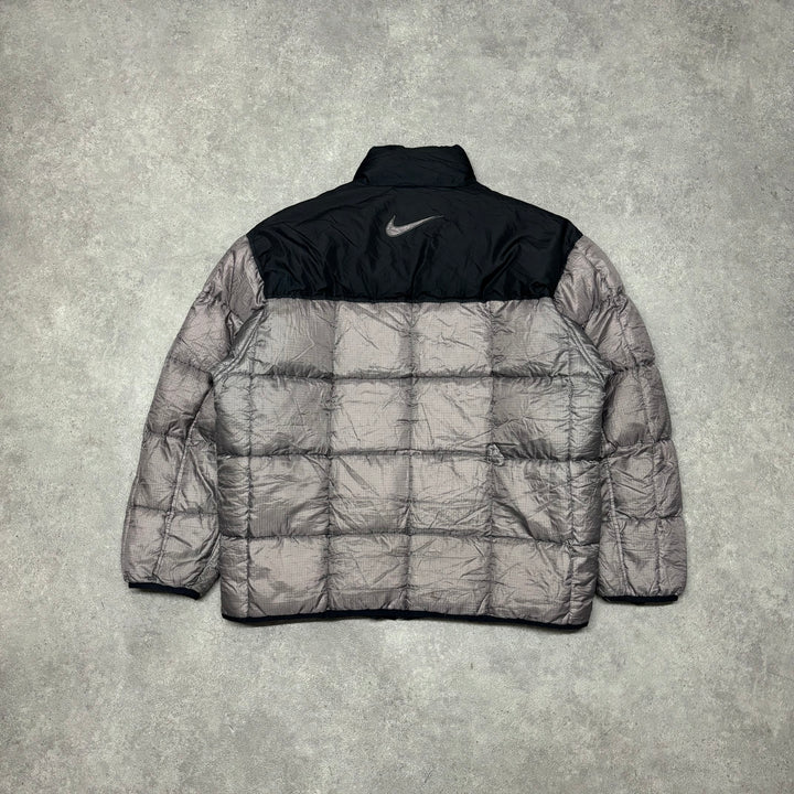 00's Vintage Nike Grey Square Quilted Puffer Jacket (L)