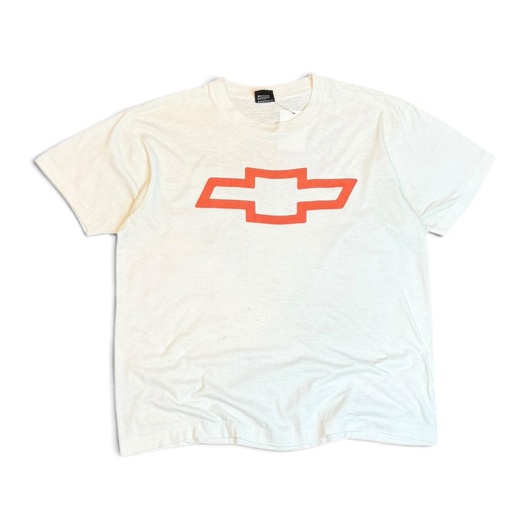 90's Vintage Chevrolet White Graphic T-Shirt (L)
