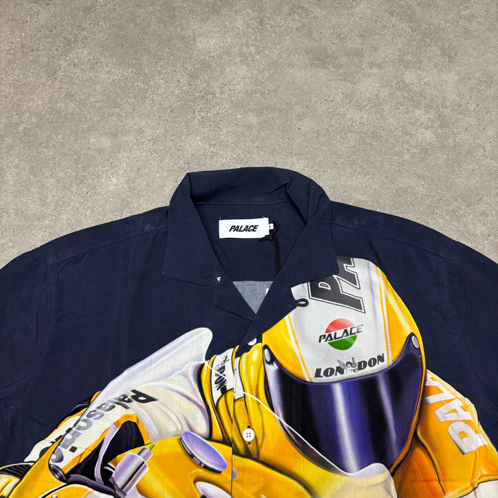 Palace Navy Skrrt Button Up Shirt (M)