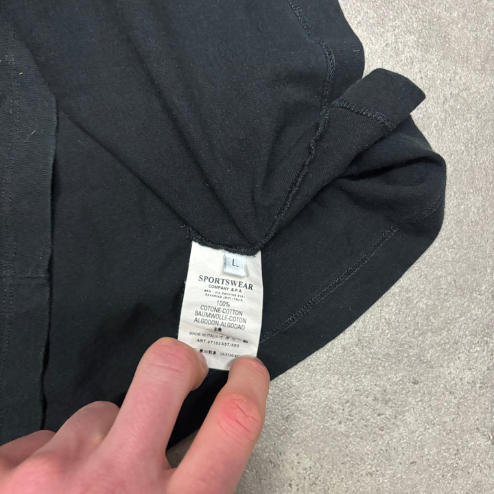 2000's Vintage Stone Island Black Graphic T-Shirt (L)