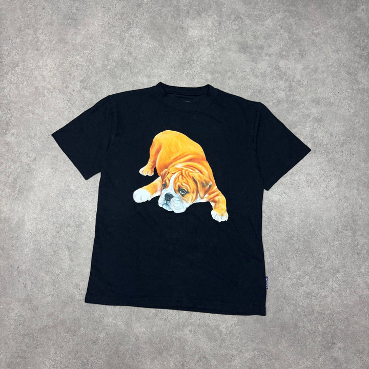 Always Puppy Pitbull Black graphic Waffle T-Shirt (S)