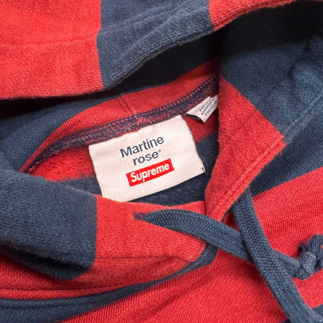 Supreme x Martine Rose Red & Navy Stripy Pullover Hoodie (M)