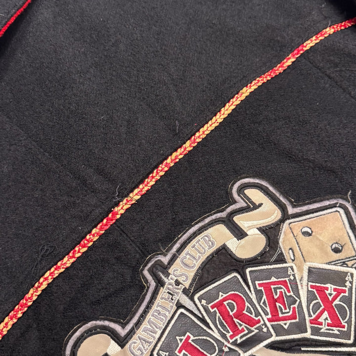 Vintage Avirex Black Fleece King Casino Bomber Jacket (XXL)