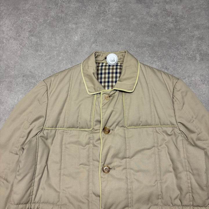 Vintage Aquascutum Beige Collared Padded Jacket (XL)