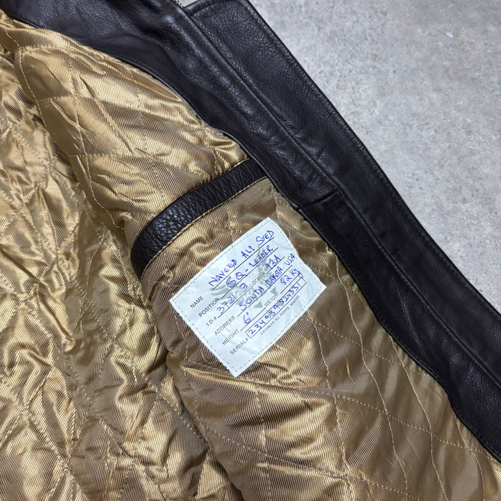 Vintage Avirex Brown Leather Flight Jacket (L)