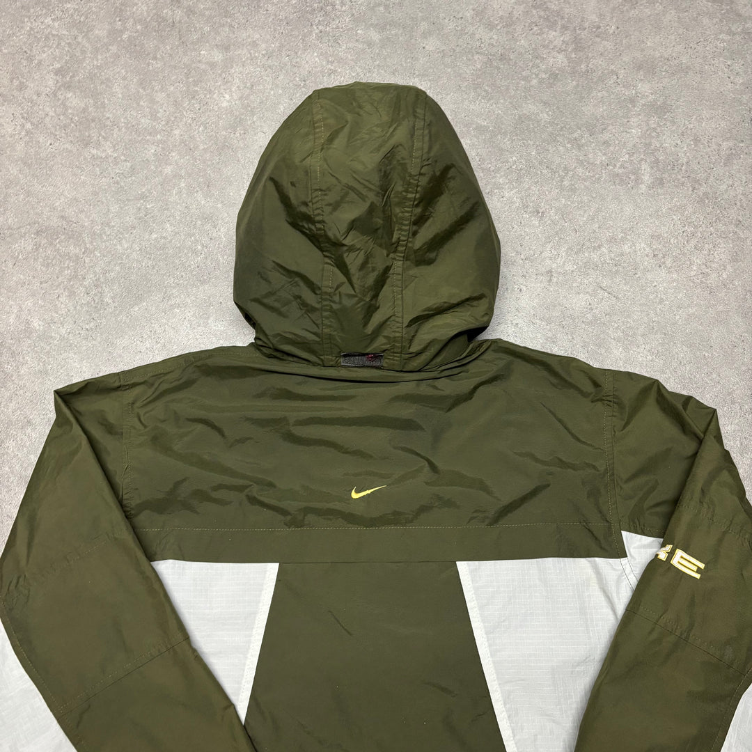 00's Vintage Nike Green & Cream Technical Jacket (M)