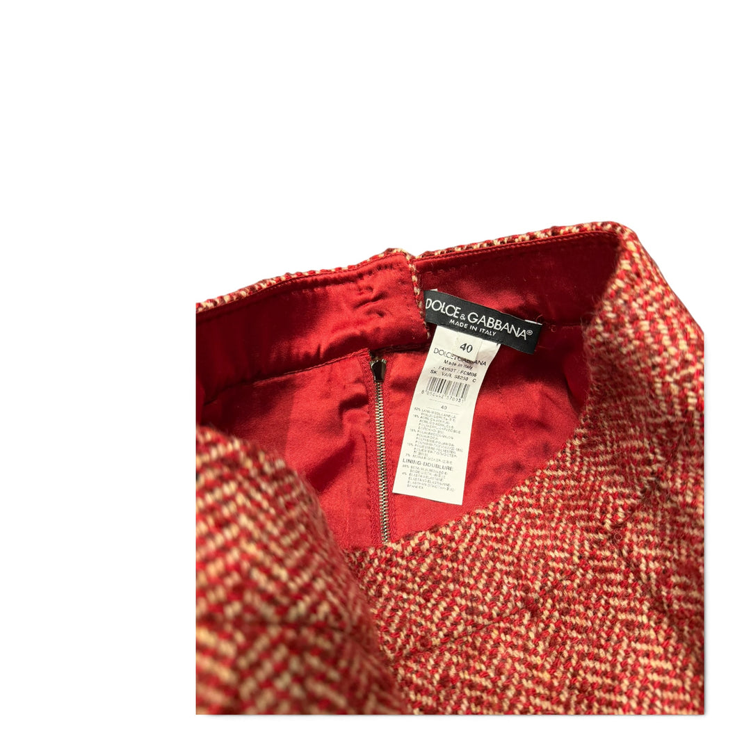 Dolce & Gabbana Red Wool Long Skirt (38)
