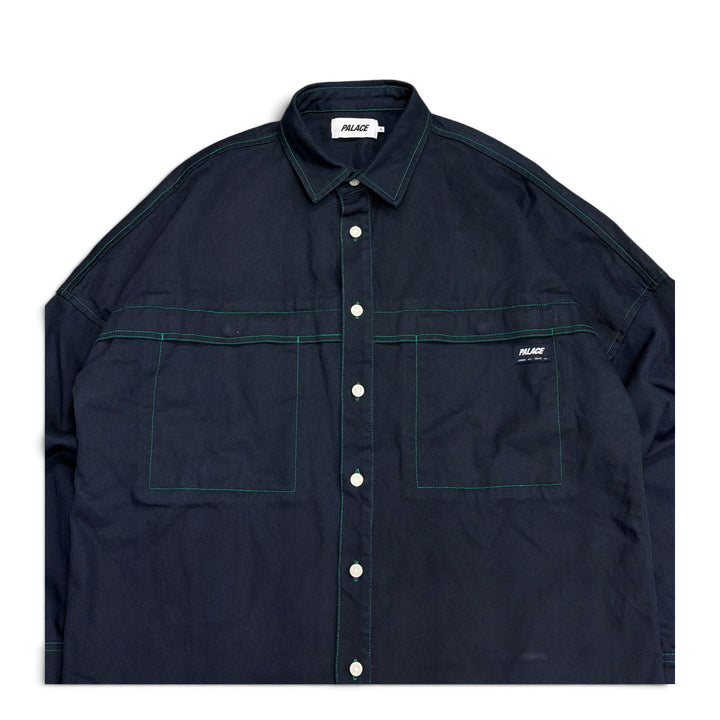 Palace Stitch Up Drop Shoulder Shirt Jacket Navy (XL)