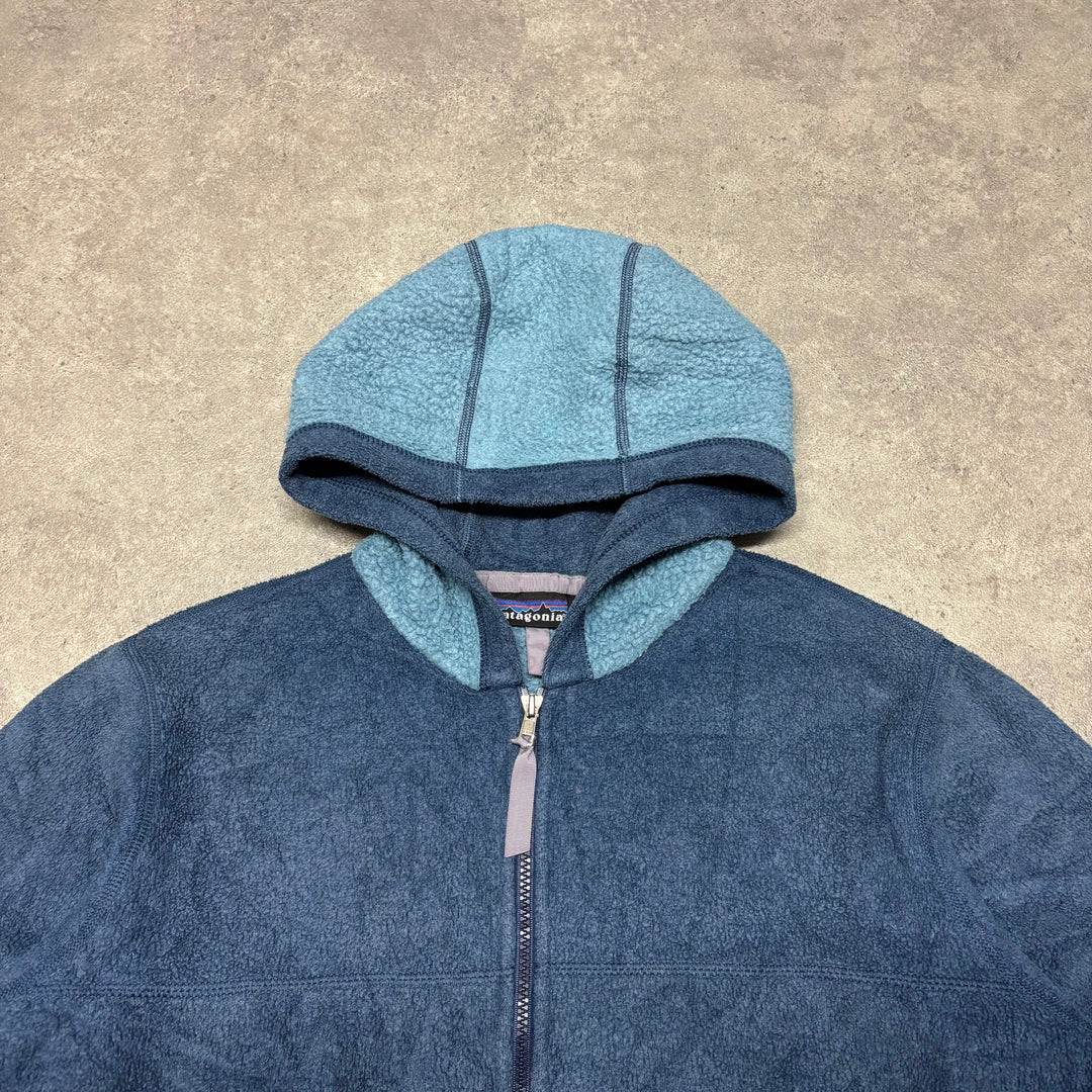 Vintage Patagonia Synchilla Blue Hooded Full Zip Fleece (Women's L)