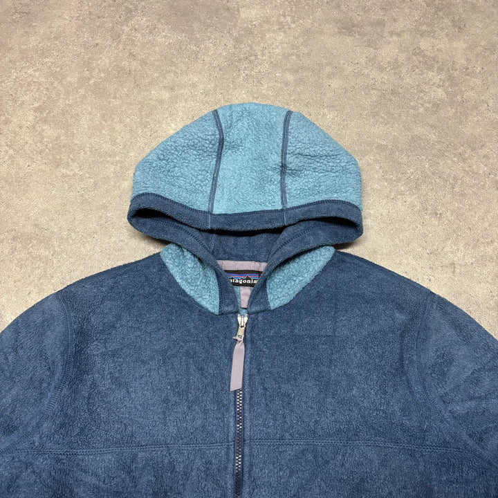 Vintage Patagonia Synchilla Blue Hooded Full Zip Fleece (Women's L)