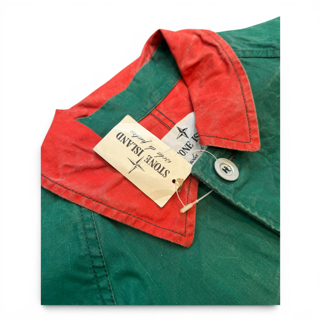 1982 Vintage Stone Island Tella Stella Green Trench Coat (M)