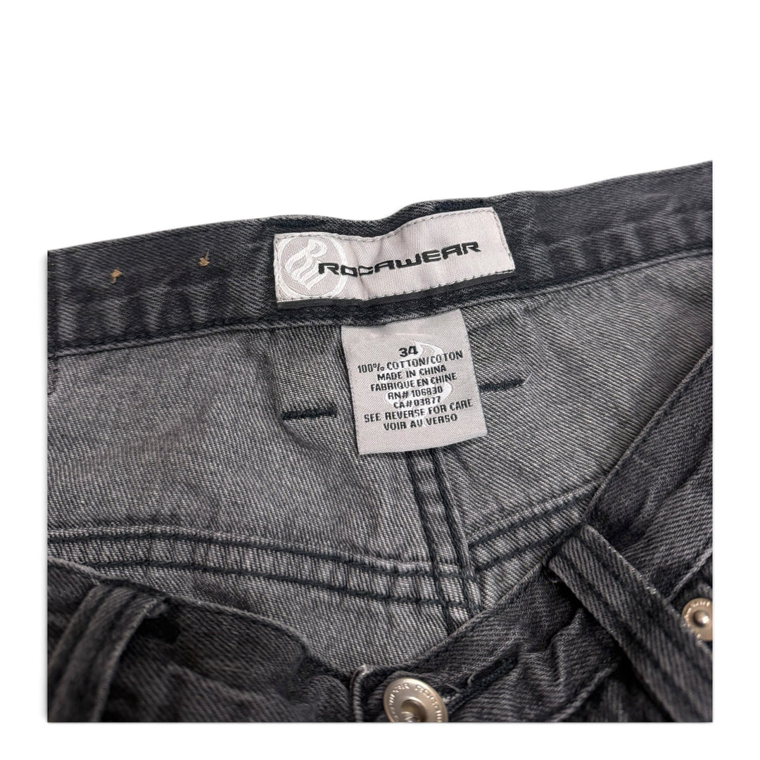 Vintage Rocawear Black Denim Jean Shorts (34)
